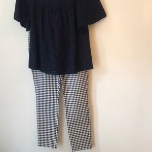 GAP Gingham high rise, skinny ankle pants
